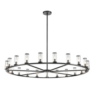 ALORA LIGHTING Revolve 21 - Light Dimmable Wagon Wheel Chandelier