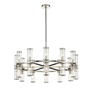 ALORA LIGHTING Revolve 24 - Light Dimmable Wagon Wheel Chandelier