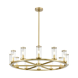 ALORA LIGHTING Revolve 12 - Light Dimmable Wagon Wheel Chandelier