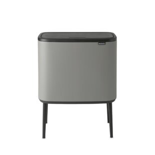 Brabantia Bo Touch Top Dual Compartment Recycling Trash Can, 3 + 6 Gallon (9 Gallon Capacity)