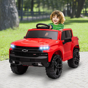 KIMBOSMART 12V Chevrolet Licensed Kids Ride On SUV Car and Truck