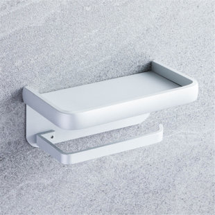 ALLENTIAN Wall Mount Toilet Paper Holder with Phone Shelf