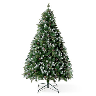 THE SEASONAL AISLE VeryMerry 'Glacier' Frosted Christmas Tree with Decorative Pinecones