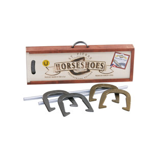 St Pierre Sports Metal Horseshoes with Carrying Case