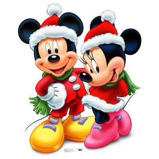 ADVANCED GRAPHICS Mickey and Minnie Christmas Life-Size Cardboard Stand-Up