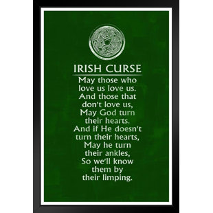 TRINX Irish Curse Life Love God Poem Motivational Quote Matted Framed Art Wall Decor 20X26