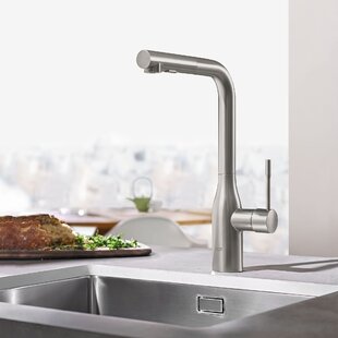 GROHE Essence Pull Out Single Handle Kitchen Faucet with Accessories