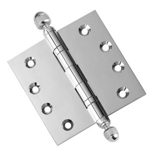 EMBASSY HARDWARE 4" H x 4" W Butt Ball Bearing Solid Brass Single Door Hinge