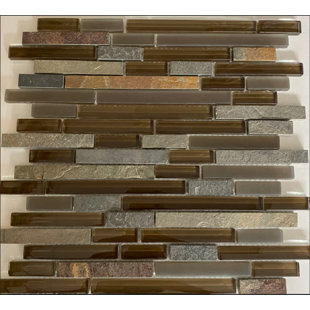 BELLA VIA Saddle 0.62'' W Beveled Glass Mosaic Sheet Wall Floor Use Tile