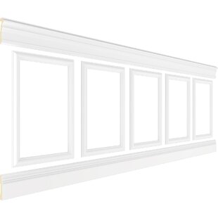 EKENA MILLWORK Ashford Square Panel Traditional Wainscot Paneling Kit