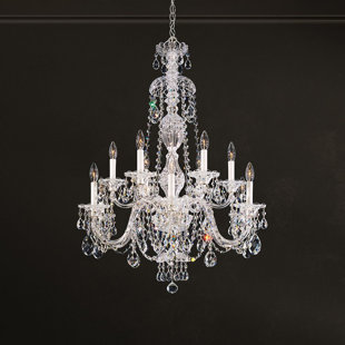 SCHONBEK Sterling 12 - Light Glass Classic / Traditional Chandelier