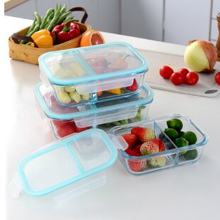 AMISGLASS Glass Food Storage - Set of 3 Containers