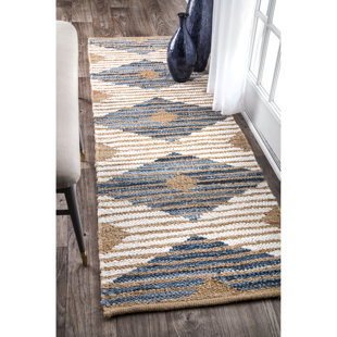 DAKOTA FIELDS Fendley Southwestern Hand Braided Jute/Sisal/Cotton Ivory Area Rug