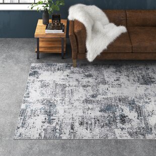 TRENT AUSTIN DESIGN® Lucian Abstract Machine Washable Runner Rug for Living Room Bedroom Dining Room Entryway Hallway Kitchen, Blue Grey/Ivory