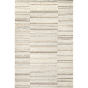 Arvin Olano x Rugs USA Marble Striped Wool-Blend Beige Area Rug