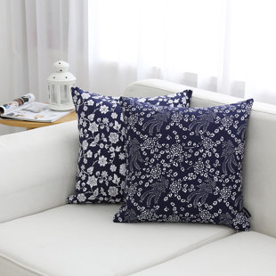 ENDLESSBAY Floral Linen Reversible Throw Pillow (Set of 2)