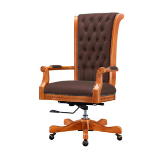 FLEUR DE LIS LIVING Kail Genuine Leather Executive Chair