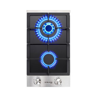 Gaslandchef 12" Gas 2 Burner Cooktop with Dual Size Power Burner