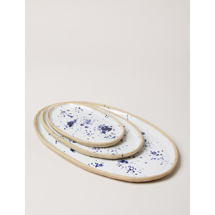 FARMHOUSE POTTERY Painted Oval Platter - Spatter