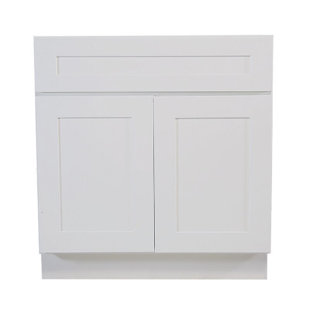 L&C CABINETRY Recessed Panel 34.5'' H Painted Plywood Sink Base Cabinet Ready-to-Assemble