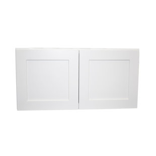 L&C CABINETRY Recessed Panel White Matte Plywood Standard Wall Cabinet Ready-to-Assemble