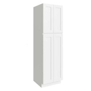 L&C CABINETRY Recessed Panel 24'' W Painted Plywood Standard Pantry / Tall Cabinet Ready-to-Assemble