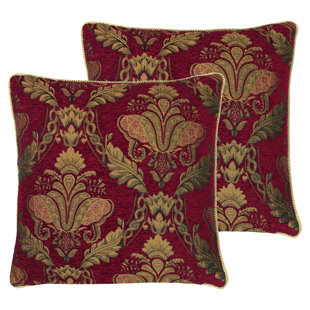 PAOLETTI Federn Damast Streukissen mit Füllung (Set besteht aus 2)