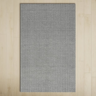 BIRCH LANE™ Rita Handmade Flatweave Wool Black/White Rug