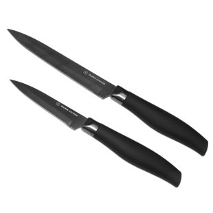 DURA LIVING 2 Piece Cutlery Utility Paring Knife Titanium Plated Blades with Soft Grip Comfort Handles