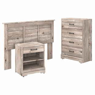 KATHY IRELAND HOME BY BUSH FURNITURE Kathy Ireland® Home By Bush Furniture River Brook Full/Queen Size Headboard, Chest Of Drawers And Nightstand Bedroom Set