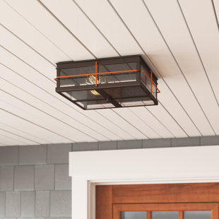 SAND & STABLE™ Dallas Bronze / Copper Accents 2 - Bulb Outdoor Flush Mount