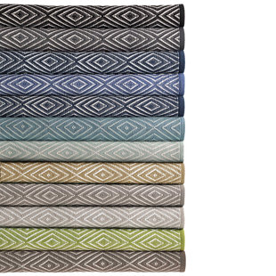 DASH AND ALBERT RUGS Diamond Khaki/White Handwoven Indoor/Outdoor Rug