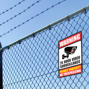 ATX CUSTOM SIGNS Surveillance Sign (Set of 2)