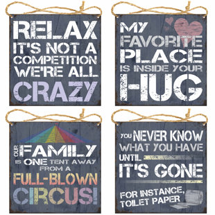ATX CUSTOM SIGNS 4 Piece Relax It's Not a Competition, Favorite Place Is Inside Your Hug, Our Family Is One Tent Away, You Never Know What You Have Sign Set