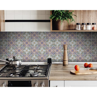 HOMEROOTS 8'' W x 8'' L Vinyl Peel and Stick Mosaic Tile