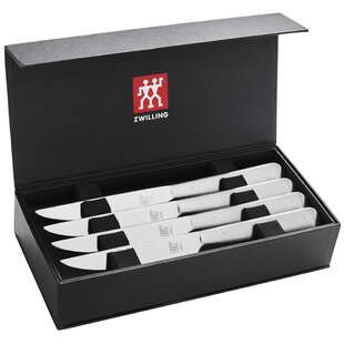 ZWILLING J.A. HENCKELS Zwilling Porterhouse Stainless Steel 8-piece Steak Knife Set with Black Presentation Case