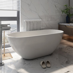 HEALTHOMSE 59.06'' x 28.74'' Freestanding Soaking Acrylic Bathtub