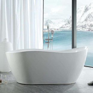 CHEVINGTON Morgan 67'' x 30.75'' Freestanding Soaking Acrylic Bathtub