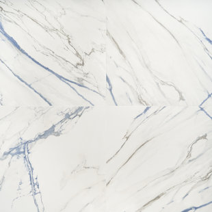 BOND TILE Calacatta Indigo 24" x 24" Matte Porcelain Floor and Wall Marble Look Tile