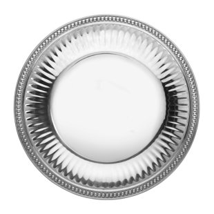 Wilton Armetale Flutes and Pearls Medium Round Serving Tray, 13.5-Inch