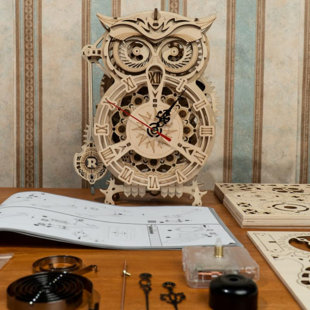 FLASH POPUP DIY 3D Moving Gears Puzzle - Owl Clock - 161 pcs