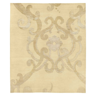 TUFENKIAN Assumed Handmade Hand-Knotted Beige/White Rug