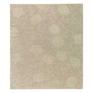 TUFENKIAN Peony Floral Hand-Knotted Beige/Neutral/Taupe Area Rug