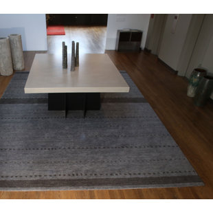 TUFENKIAN Coconino Striped Hand-Knotted Wool Blue/Gray Area Rug