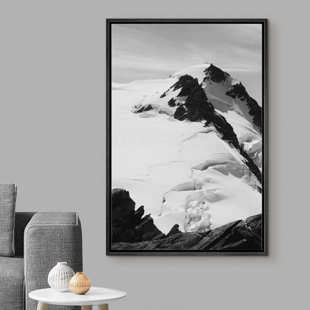 IDEA4WALL Mountain Peaks Covered With Snow Framed On Canvas Print