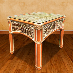 SPICE ISLANDS WICKER Spice Islands Glass Top End Table
