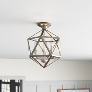 EVERLY QUINN Miga 3 - Light 11" Caged Geometric Flush Mount