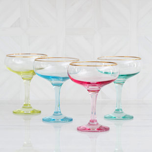VIVA BY VIETRI Rainbow 6oz. Coupe Set (Set of 4)