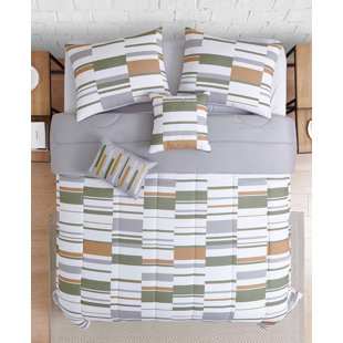 BECO HOME Ronald Modern & Contemporary Percale Channel Geometric Shapes Comforter Set