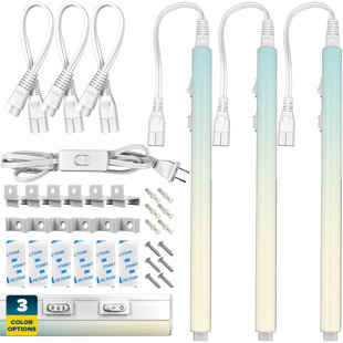 SUNPERIAN 3-Light 12" Plug In LED Under Cabinet Strip Light